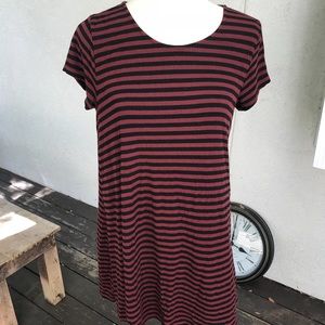 Burgundy Striped Dress